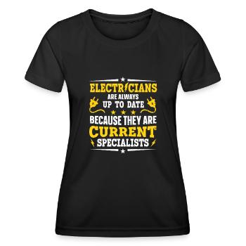 Nous vous allumons toujours électricien - T-shirt sport Femme - noir - Devant - AI Model Female 172 light (172cm)
