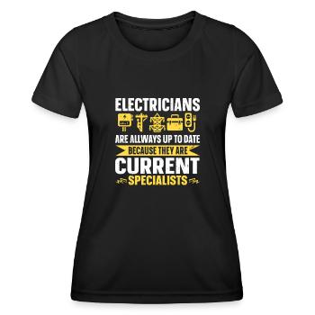 Nous vous allumons toujours électricien - T-shirt sport Femme - noir - Devant - AI Model Female 172 light (172cm)