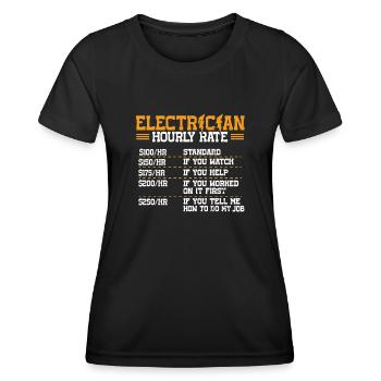 Nous vous allumons toujours électricien - T-shirt sport Femme - noir - Devant - AI Model Female 172 light (172cm)
