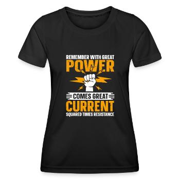 Nous vous allumons toujours électricien - T-shirt sport Femme - noir - Devant - AI Model Female 172 light (172cm)