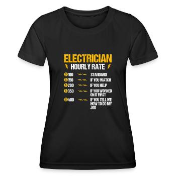 Nous vous allumons toujours électricien - T-shirt sport Femme - noir - Devant - AI Model Female 172 light (172cm)
