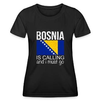 Bosnie Dicton - T-shirt sport Femme - noir - Devant - AI Model Female 172 light (172cm)