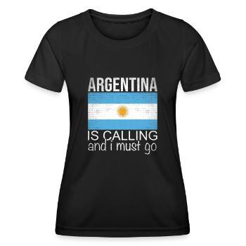 Argentine disant - T-shirt sport Femme - noir - Devant - AI Model Female 172 light (172cm)