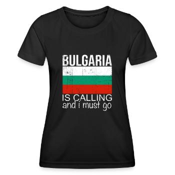 Bulgarie - T-shirt sport Femme - noir - Devant - AI Model Female 172 light (172cm)