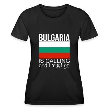 Bulgarie - T-shirt sport Femme - noir - Devant - AI Model Female 172 light (172cm)