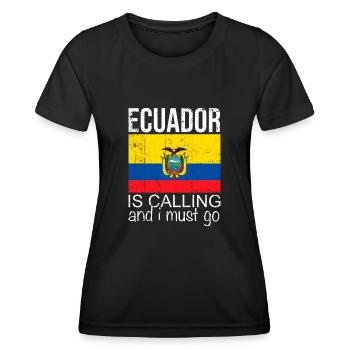 Citation de l’Équateur - T-shirt sport Femme - noir - Devant - AI Model Female 172 light (172cm)