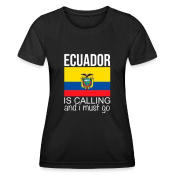Citation de l’Équateur - T-shirt sport Femme - noir - Devant - AI Model Female 172 light (172cm)