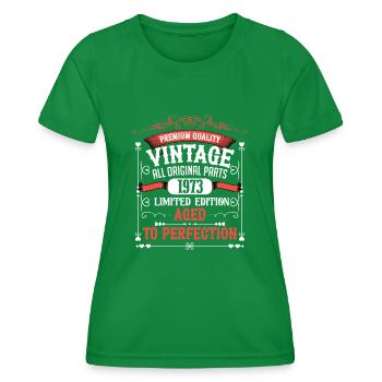1973 Année de naissance Né Anniversaire Vintage - T-shirt sport Femme - vert - Devant - AI Model Female 172 dark (172cm)