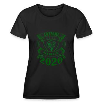 Awesome since 2020. Angel, Angler's Birthday - Women's Functional T-Shirt - black - Front - AI Model Female 172 light (172cm)