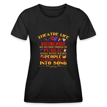 Broadway, Musical, Theater-Nerd - Frauen Funktions-T-Shirt - Schwarz - Vorne - AI Model Female 172 light (172cm)
