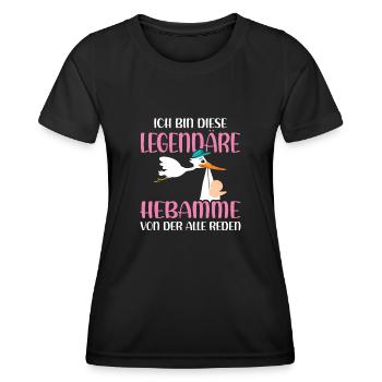 Ich bin diese Legendäre Hebamme Hebamme - Frauen Funktions-T-Shirt - Schwarz - Vorne - AI Model Female 172 light (172cm)