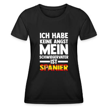Ich habe keine Angst mein Schwiegervater ist Spani - Frauen Funktions-T-Shirt - Schwarz - Vorne - AI Model Female 172 light (172cm)