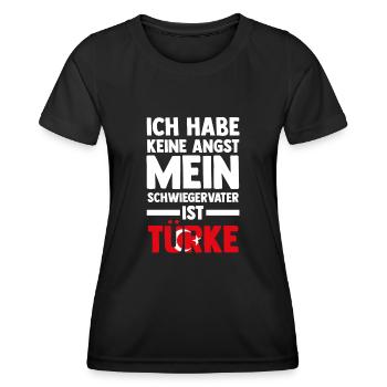 Ich habe keine Angst mein Schwiegervater ist Türke - Frauen Funktions-T-Shirt - Schwarz - Vorne - AI Model Female 172 light (172cm)