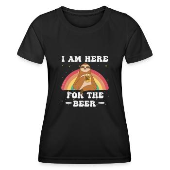 I am here for the beer - Women's Functional T-Shirt - black - Front - AI Model Female 172 light (172cm)