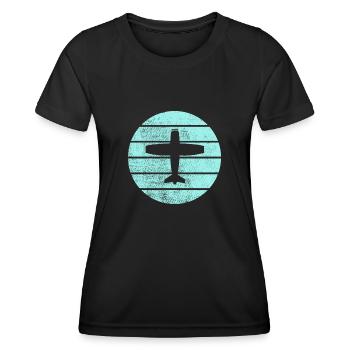 Avion - T-shirt sport Femme - noir - Devant - AI Model Female 172 light (172cm)