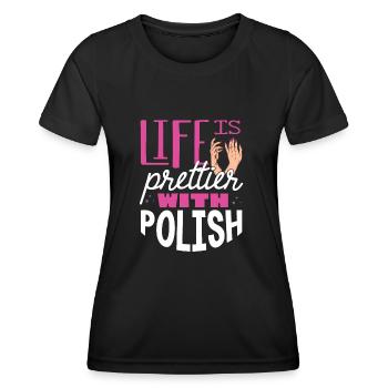 Nail technician, Nail service, Nails, Nailstalon - Women's Functional T-Shirt - black - Front - AI Model Female 172 light (172cm)