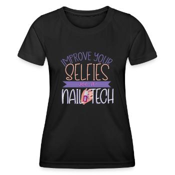 Nail technician, Nail service, Nails, Nailstalon - Women's Functional T-Shirt - black - Front - AI Model Female 172 light (172cm)
