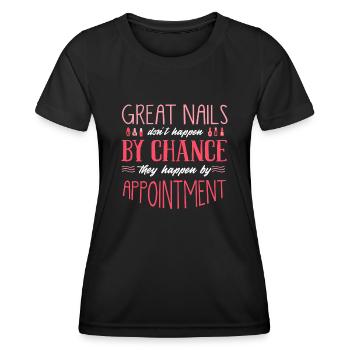 Nail technician, Nail service, Nails, Nailstalon - Women's Functional T-Shirt - black - Front - AI Model Female 172 light (172cm)