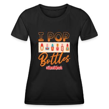 Nail technician, Nail service, Nails, Nailstalon - Women's Functional T-Shirt - black - Front - AI Model Female 172 light (172cm)