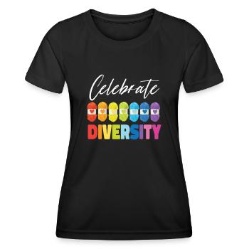 Tricoter Tricoter Célébrer - T-shirt sport Femme - noir - Devant - AI Model Female 172 light (172cm)