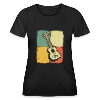 Ukulélé Joueur de ukulélé Ukuléléliste - T-shirt sport Femme - noir - Devant - AI Model Female 172 light (172cm)