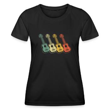 Ukulélé Joueur de ukulélé Ukuléléliste - T-shirt sport Femme - noir - Devant - AI Model Female 172 light (172cm)