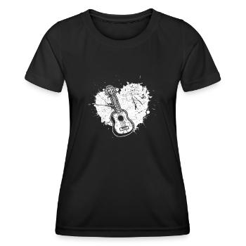Ukulélé Joueur de ukulélé Ukuléléliste - T-shirt sport Femme - noir - Devant - AI Model Female 172 light (172cm)