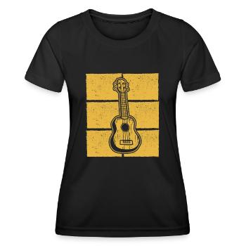 Ukulélé Joueur de ukulélé Ukuléléliste - T-shirt sport Femme - noir - Devant - AI Model Female 172 light (172cm)