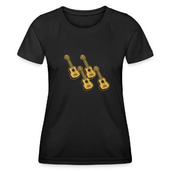 Ukulélé Joueur de ukulélé Ukuléléliste - T-shirt sport Femme - noir - Devant - AI Model Female 172 light (172cm)
