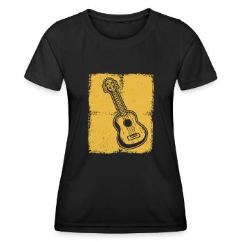 Ukulélé Joueur de ukulélé Ukuléléliste - T-shirt sport Femme - noir - Devant - AI Model Female 172 light (172cm)