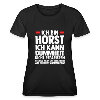 Horst - Frauen Funktions-T-Shirt - Schwarz - Vorne - AI Model Female 172 light (172cm)