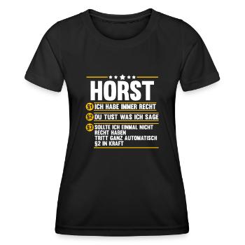 Horst - Frauen Funktions-T-Shirt - Schwarz - Vorne - AI Model Female 172 light (172cm)