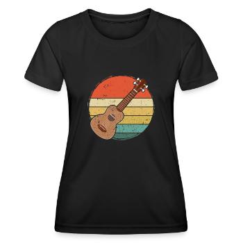 Ukulélé Joueur de ukulélé Ukuléléliste - T-shirt sport Femme - noir - Devant - AI Model Female 172 light (172cm)