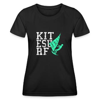 Kite Surfing - Women's Functional T-Shirt - black - Front - AI Model Female 172 light (172cm)