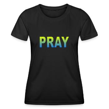 Ukraine pray - Frauen Funktions-T-Shirt - Schwarz - Vorne - AI Model Female 172 light (172cm)