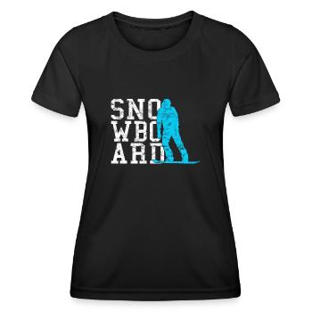 Snowboarding - Frauen Funktions-T-Shirt - Schwarz - Vorne - AI Model Female 172 light (172cm)
