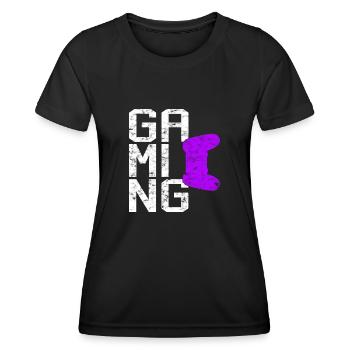 Gaming - Frauen Funktions-T-Shirt - Schwarz - Vorne - AI Model Female 172 light (172cm)