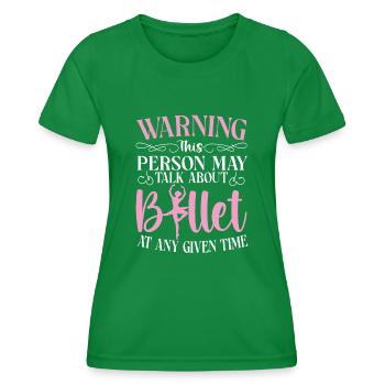 Ballet Danseuse Danse Ballerine - T-shirt sport Femme - vert - Devant - AI Model Female 172 dark (172cm)