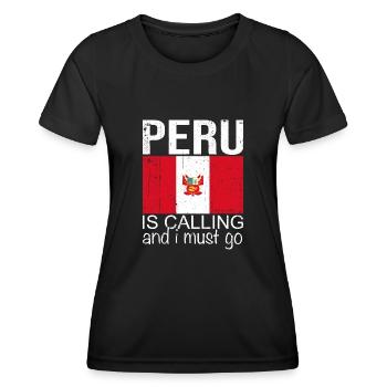 Peru Saying - Women's Functional T-Shirt - black - Front - AI Model Female 172 light (172cm)