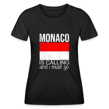 Citation Monaco - T-shirt sport Femme - noir - Devant - AI Model Female 172 light (172cm)