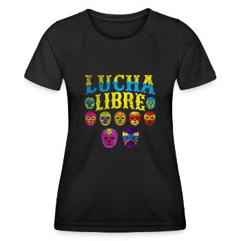 Luchador Masks Lucha Libre - Frauen Funktions-T-Shirt - Schwarz - Vorne - AI Model Female 172 light (172cm)