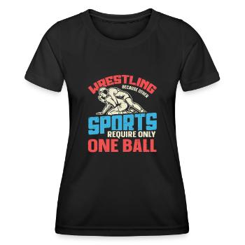 Drôle de dicton de lutte pour les lutteurs professionnels - T-shirt sport Femme - noir - Devant - AI Model Female 172 light (172cm)