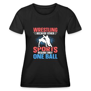 Drôle de dicton de lutte pour les lutteurs professionnels - T-shirt sport Femme - noir - Devant - AI Model Female 172 light (172cm)