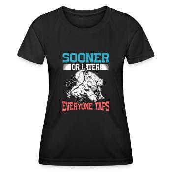 Tôt ou tard, tout le monde tape sur Ringer Gift - T-shirt sport Femme - noir - Devant - AI Model Female 172 light (172cm)