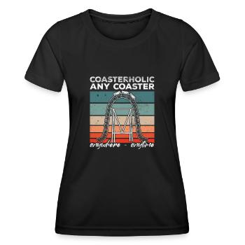 Funny roller coaster gift for fairground - Women's Functional T-Shirt - black - Front - AI Model Female 172 light (172cm)