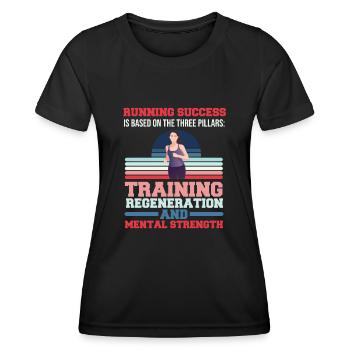 Running Success Training mentalement fatigant - T-shirt sport Femme - noir - Devant - AI Model Female 172 light (172cm)