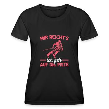 Skifahren Wintersport Piste Langlauf Skifahrerin - Frauen Funktions-T-Shirt - Schwarz - Vorne - AI Model Female 172 light (172cm)