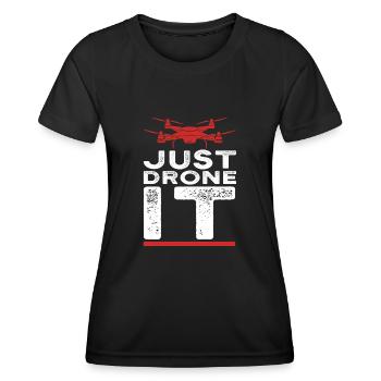 Drone Pilot fly - T-shirt sport Femme - noir - Devant - AI Model Female 172 light (172cm)