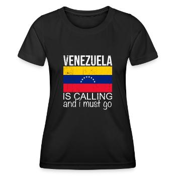 Citation Venezuela - T-shirt sport Femme - noir - Devant - AI Model Female 172 light (172cm)