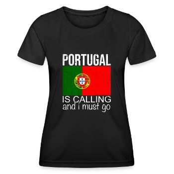 Portugal - Frauen Funktions-T-Shirt - Schwarz - Vorne - AI Model Female 172 light (172cm)